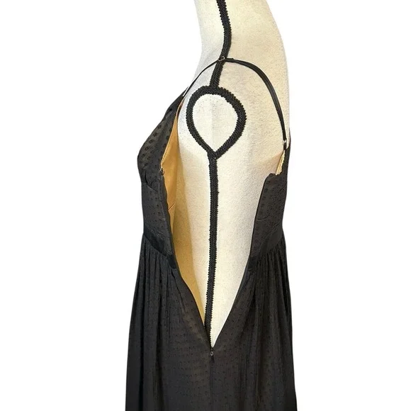 Laundry by Shelli Segal Black Silk Polka Dot Bra Top Cocktail Dress - Size 6 - Picture 12 of 15